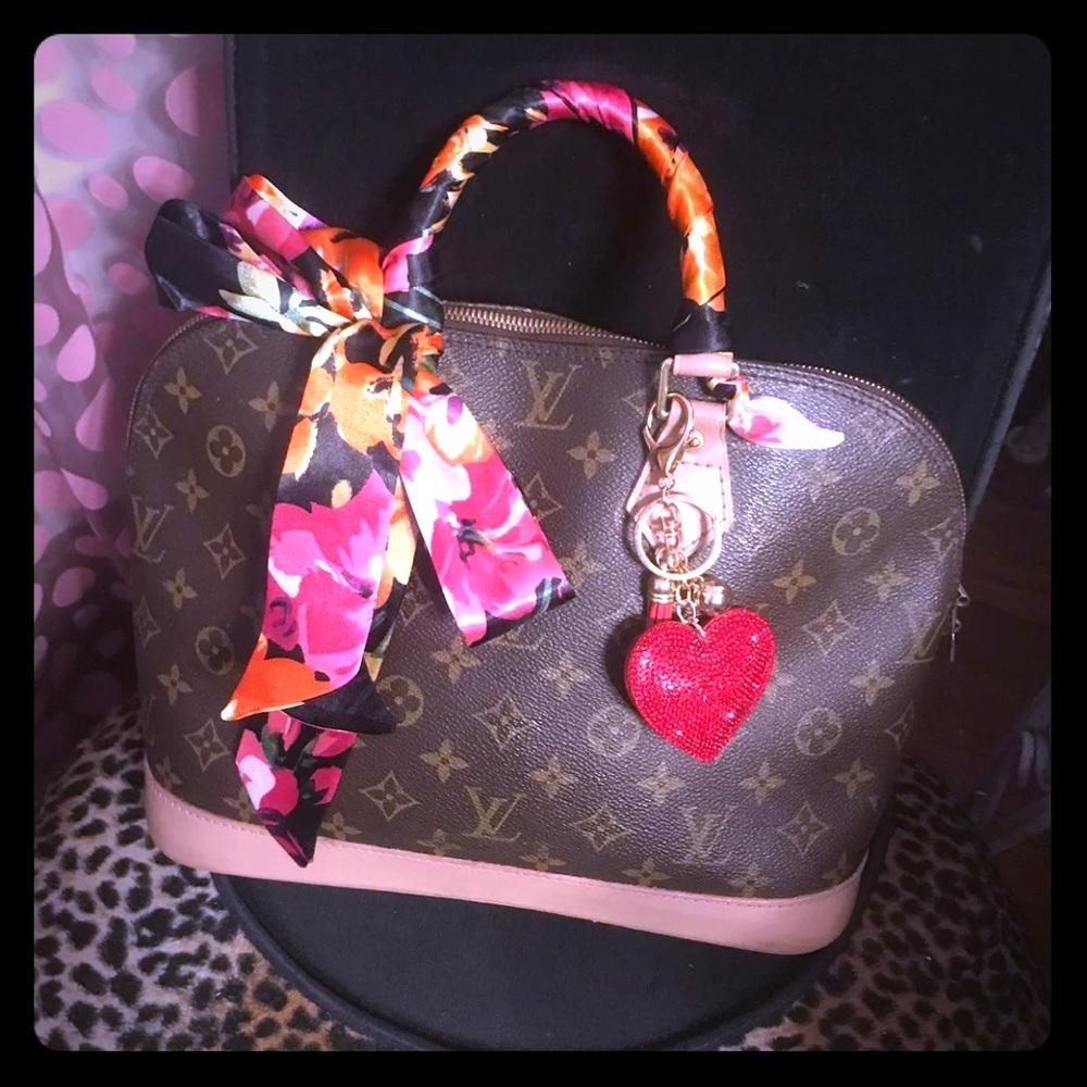 Purse scarf black & floral Twillys